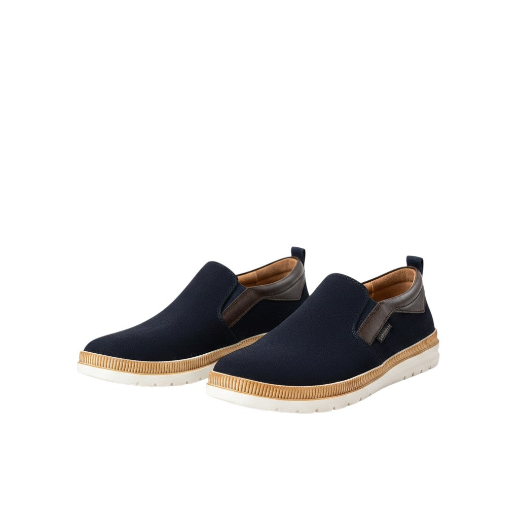 Navy Blue Suede Slip-On Loafer Men's