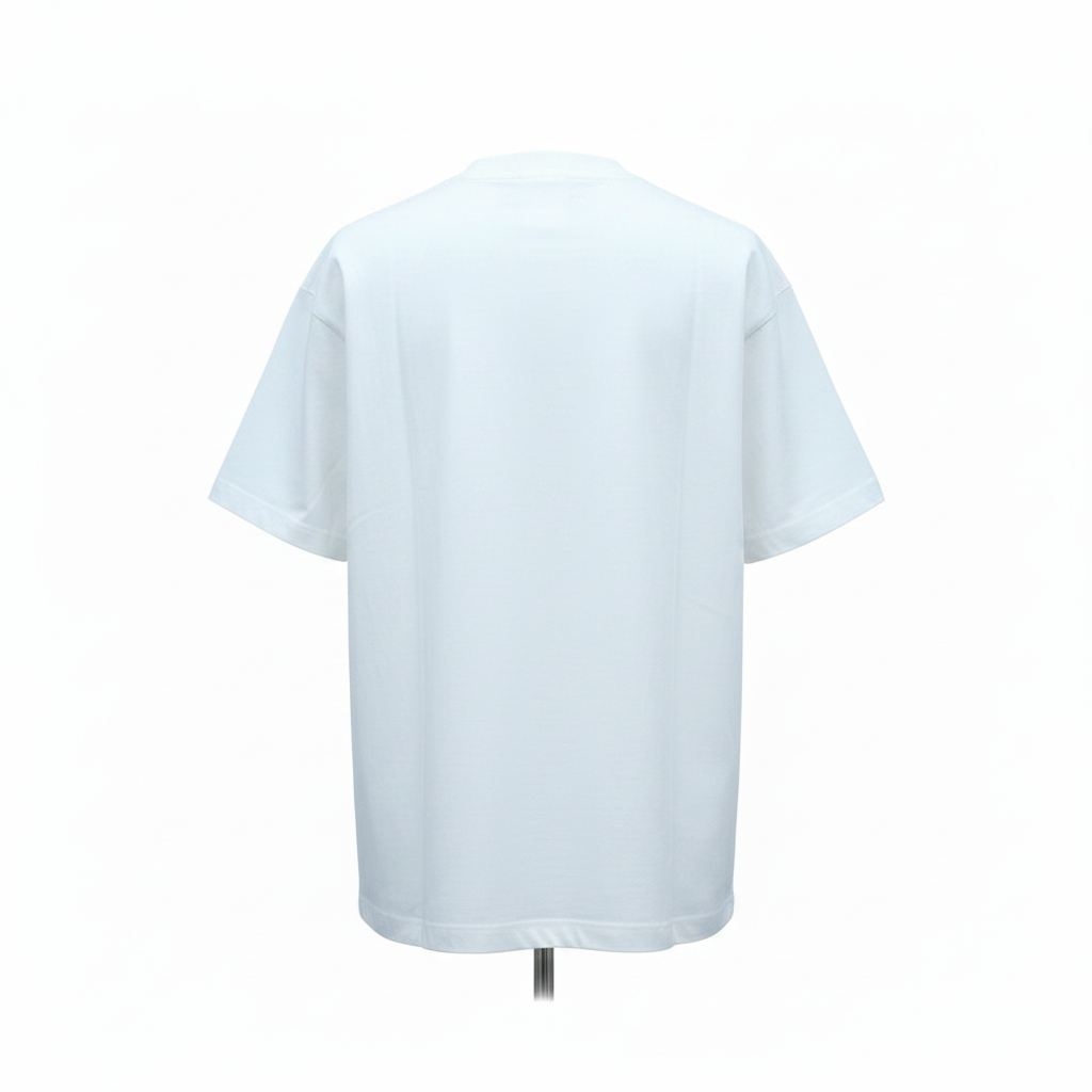 White Romantic Graphic Oversized Tee - Ghost Mannequin Back