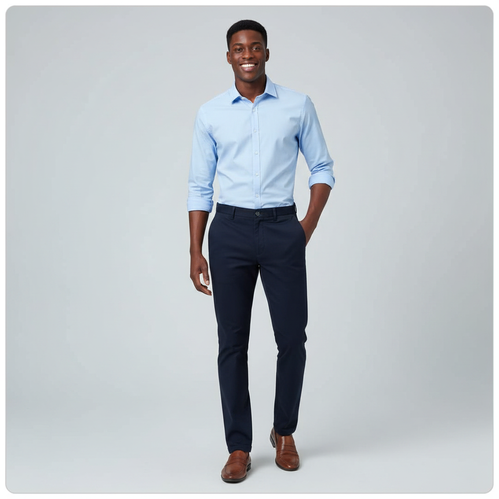 Dockers Chino Trousers Navy - Model Front
