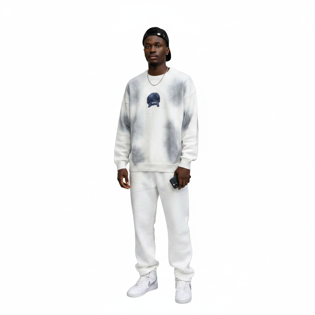 Nigerian model wearing HAve Future Tie-Dye Oversized Crewneck Sweatshirt