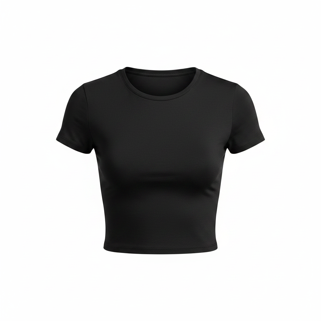 Women's Fitted Crop Top – Ghost Mannequin Black