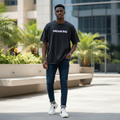 Dream Big Graphic Oversized T-Shirt Washed Black – Model Shot