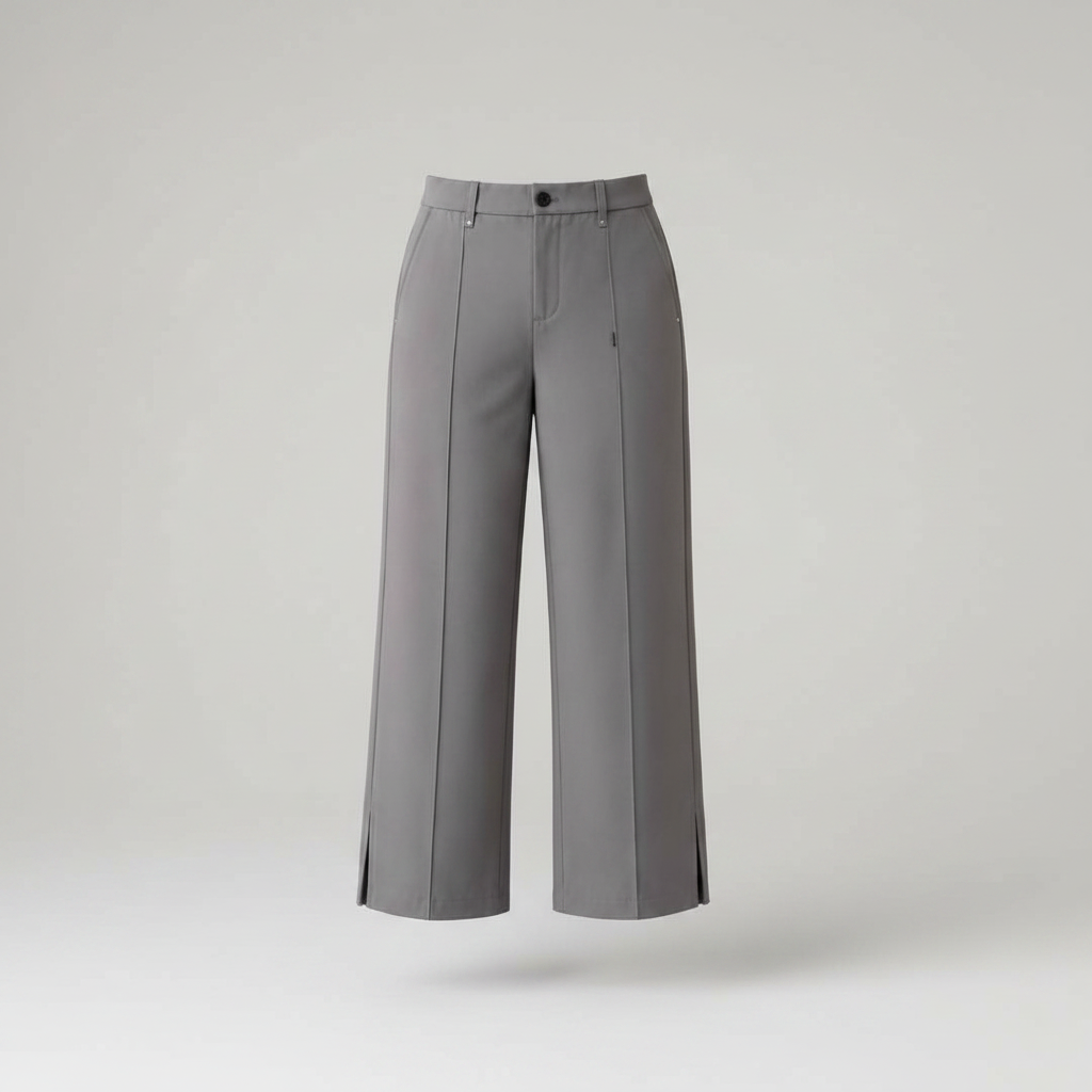 Chukmore Ash Grey Wide-Leg Palazzo Trousers - Ghost Mannequin