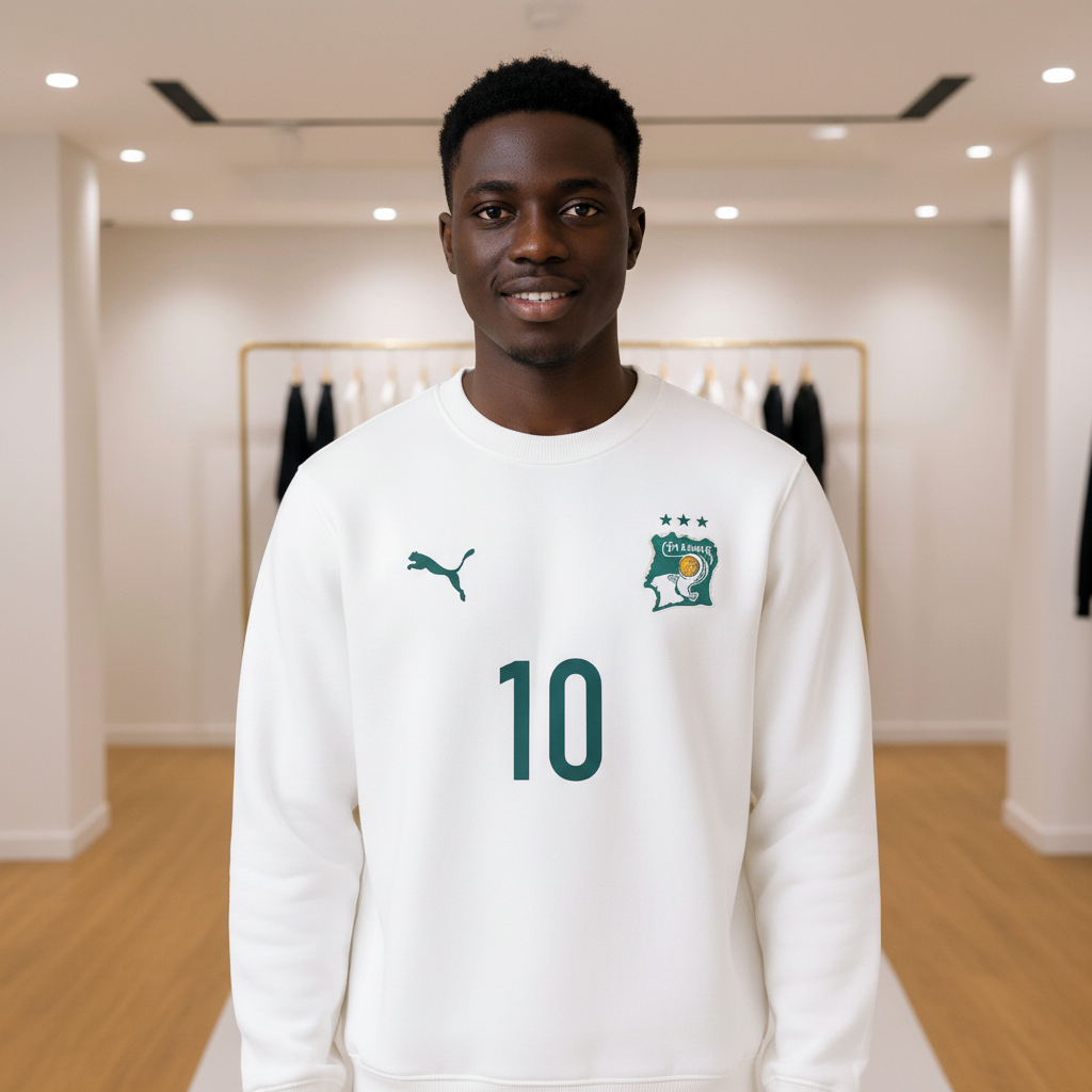 Ivory Coast No.10 Football Sweatshirt – Model Shot