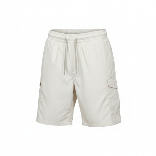 Off-white cargo combat shorts ghost mannequin view