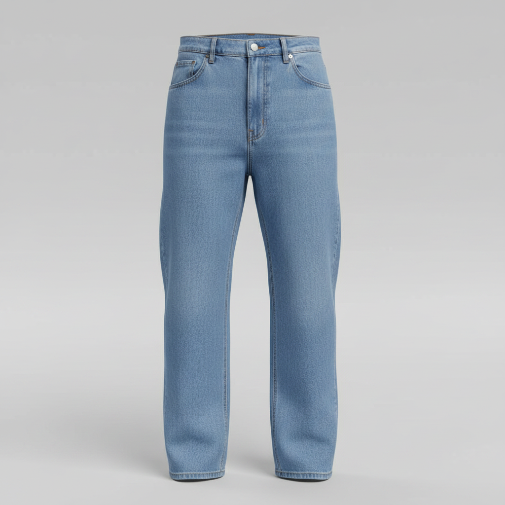 Men's Medium Wash Straight-Leg Denim Jeans - Ghost Mannequin