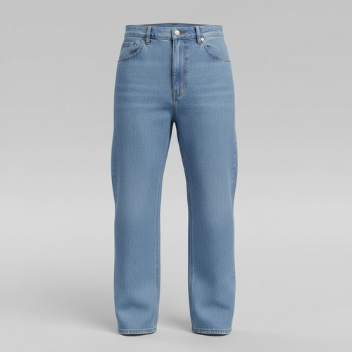 Men's Medium Wash Straight-Leg Denim Jeans - Ghost Mannequin