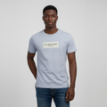 Steel Blue Box Logo Tee – Front Model