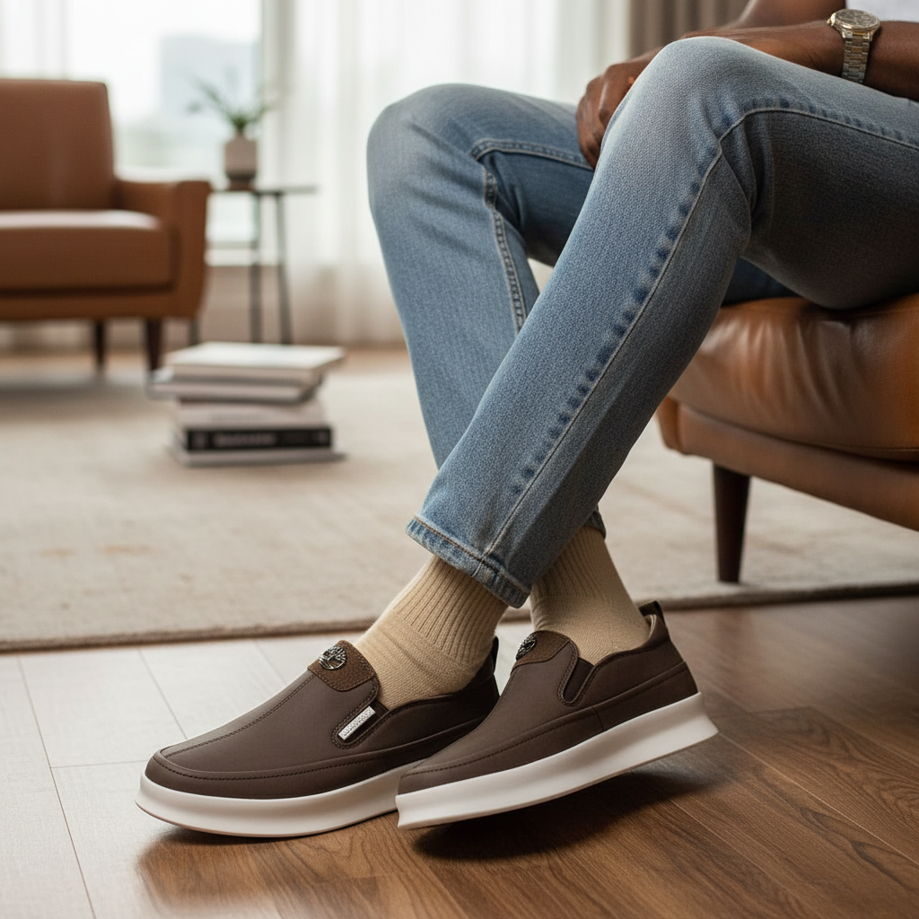 Timberland Brown Nubuck Slip-On Sneaker - Model Shot
