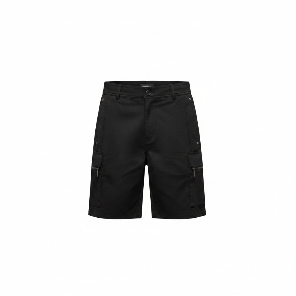 Men's Zip-Pocket Cargo Shorts – Ghost Mannequin Black