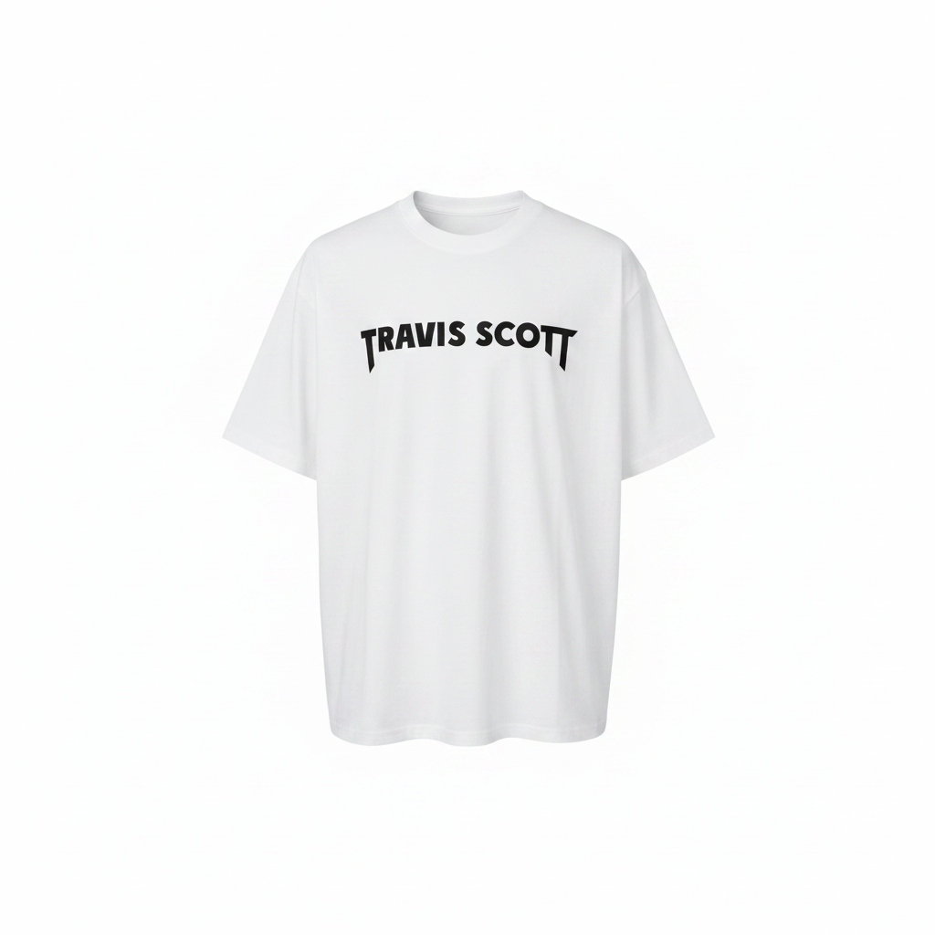 Unisex white bold gothic text graphic tee – ghost mannequin front view