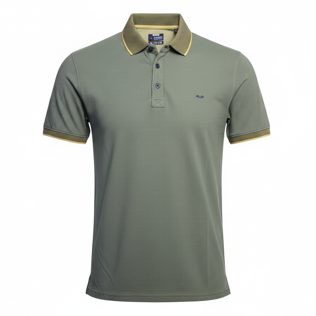 Sage Green Gold-Tipped Polo Shirt - Ghost Mannequin