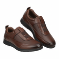 Men's Brown Pebbled Leather Velcro Comfort Shoe – Ghost Mannequin