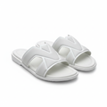 White V-Logo Cross-Strap Palm Slide - Ghost Mannequin
