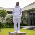 Men's Lavender Tech Fleece Tracksuit Set – Nigerian Male Model