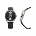 Men's Black Dial Tourbillon Automatic Watch – Front and Side Ghost Mannequin View