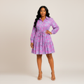 Lavender Bloom Shirt Dress – Floral Print – Model Shot