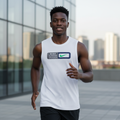 Nike Running Division white sleeveless sport vest on male model