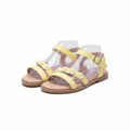 Girls' yellow daisy flower sandals ghost mannequin pair view