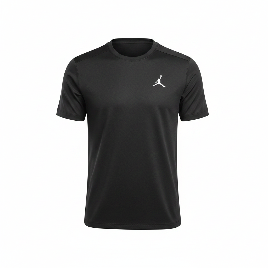 Black comfy sport jersey ghost mannequin view