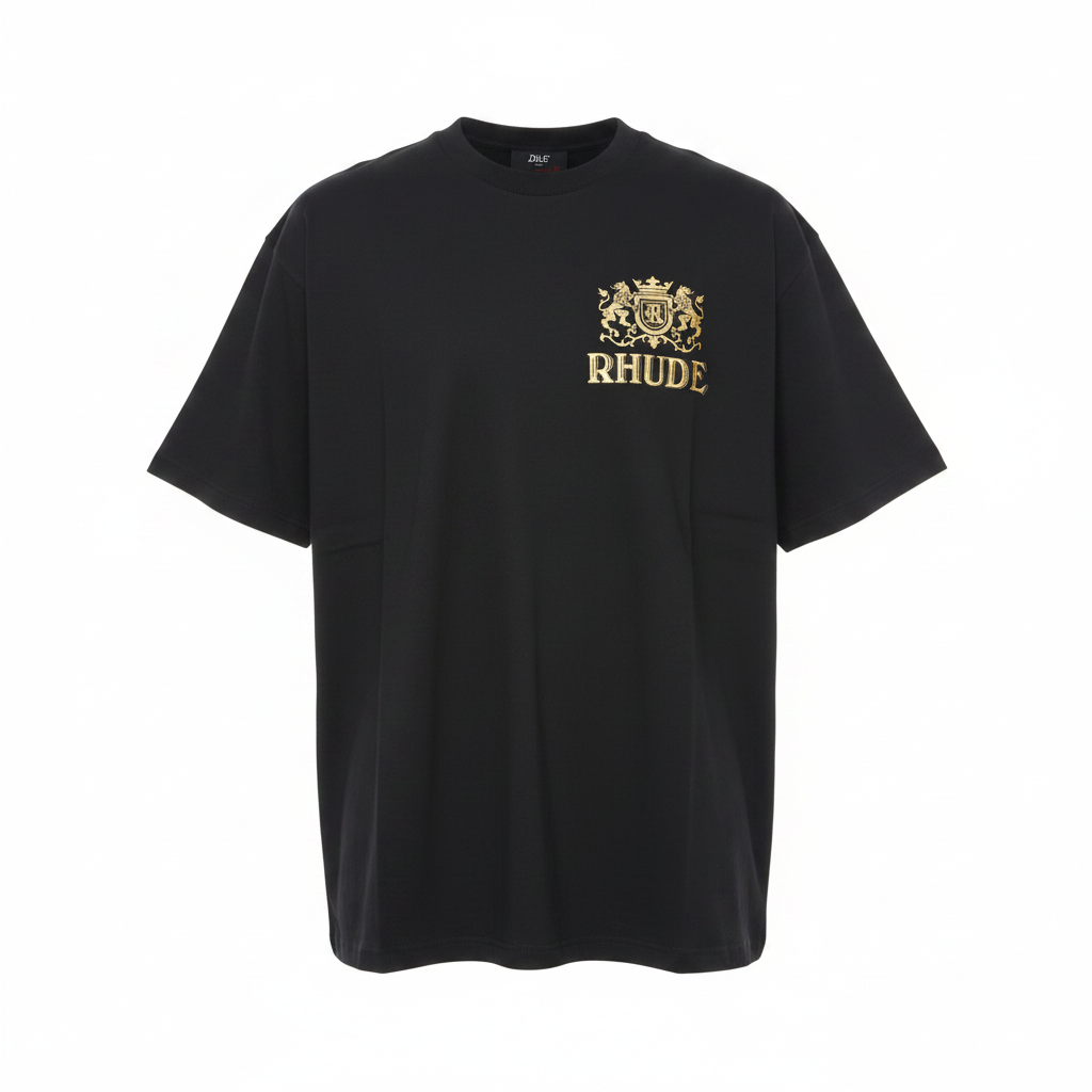 Black Rhude Premium Cigars Short-Sleeved Shirt - Ghost Mannequin Front