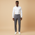 Chukmore Ash Grey Tailored Straight-Leg Trousers - Model Shot