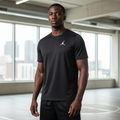 Black Nigerian male model wearing black comfy sport jersey