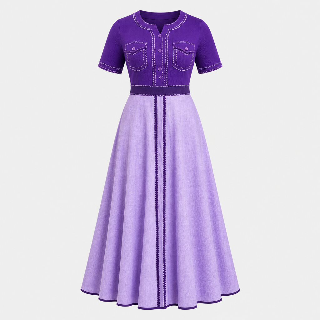 Purple and lavender gown on ghost mannequin