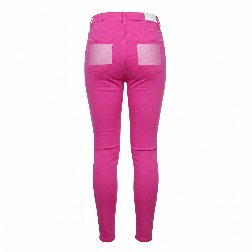 Hot Pink High-Waist Skinny Jeans – Ghost Mannequin Back