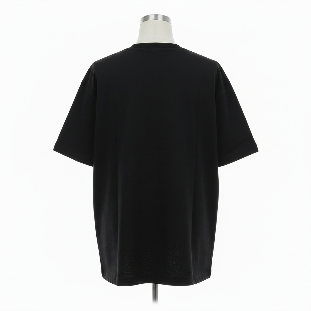 Black Chanyoo Collage Graphic Oversized Tee - Ghost Mannequin Back