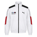 White black and red zip-front track jacket on an invisible mannequin against white