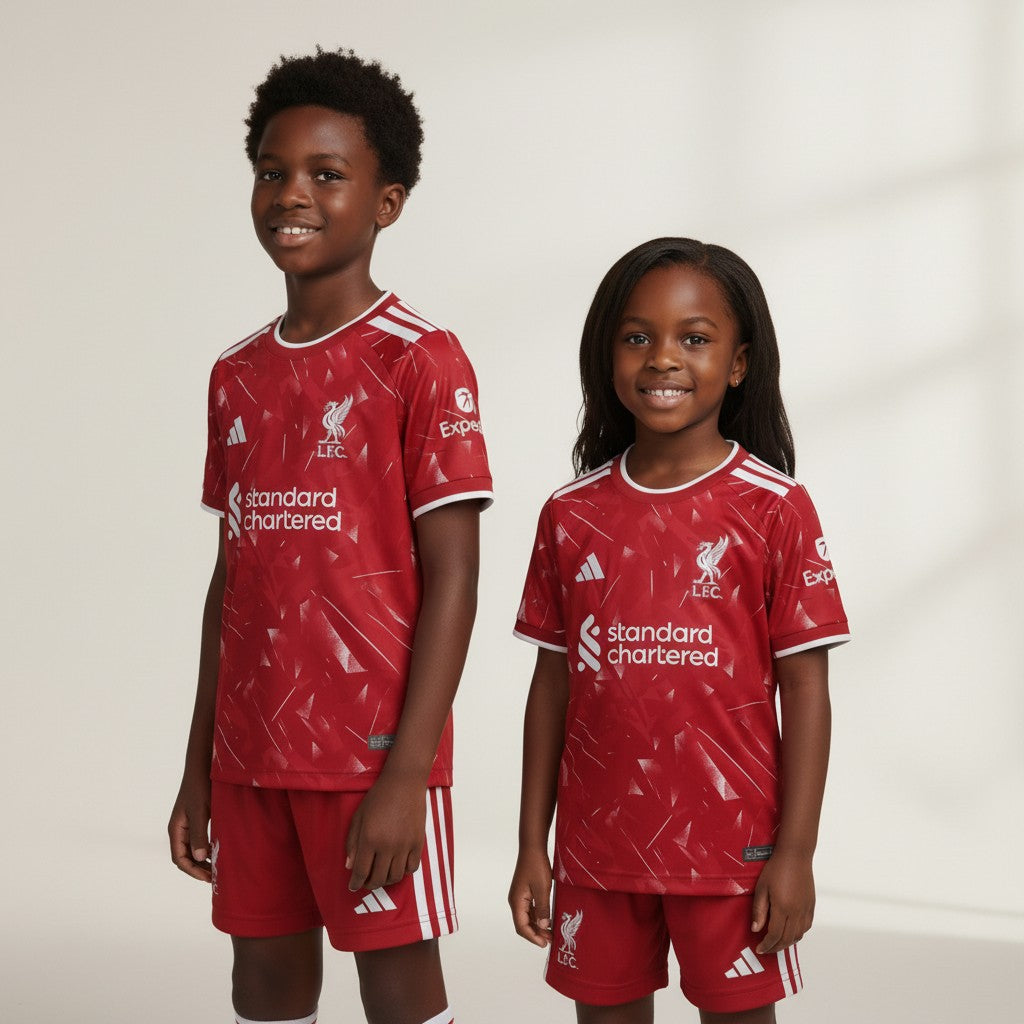 Liverpool FC Kids Football Kit — Red  Geometric Set