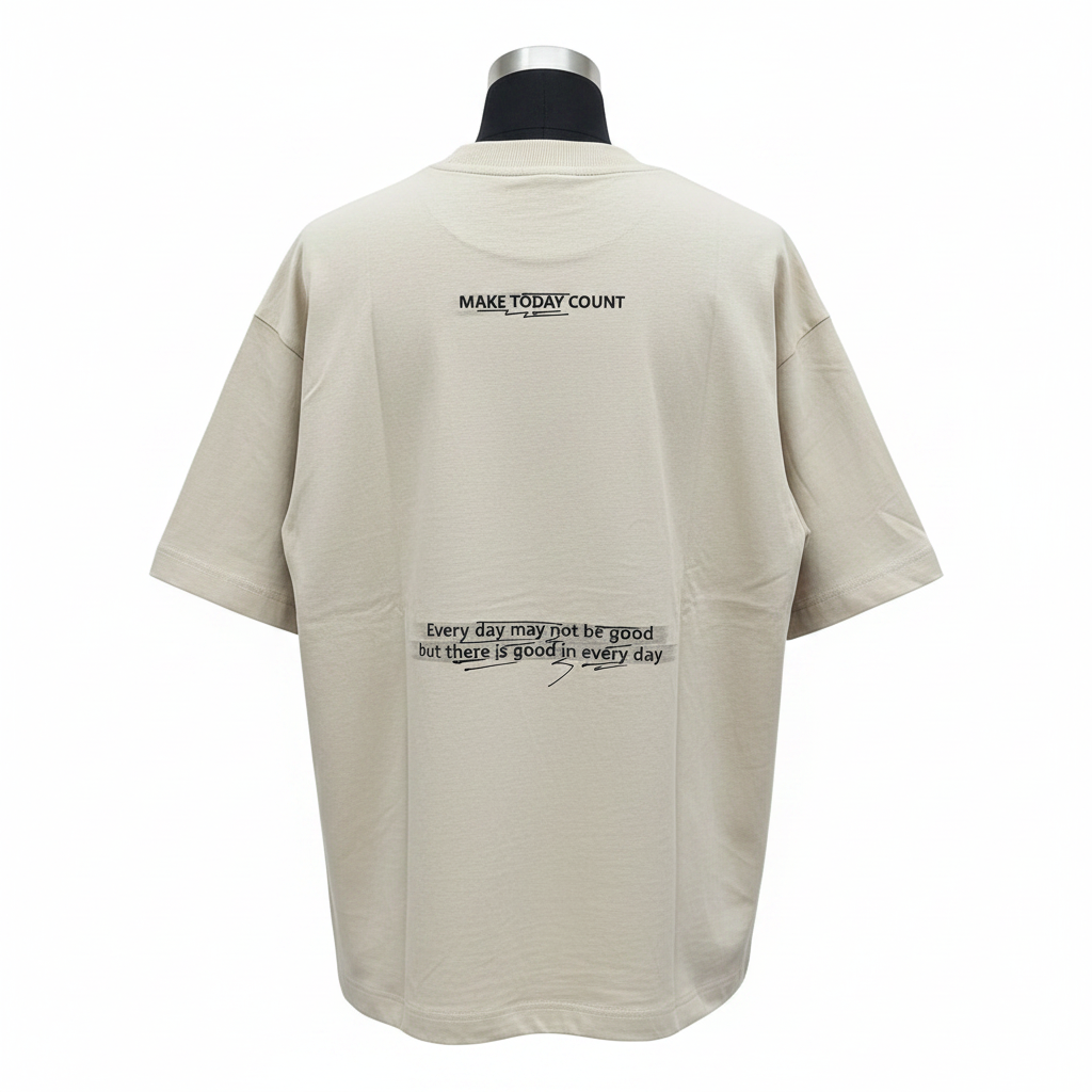 Sand Make Today Count Oversized Tee - Ghost Mannequin Back