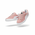 Puma Suede Classic blush pink sneaker creative ghost mannequin product shot, plain white background