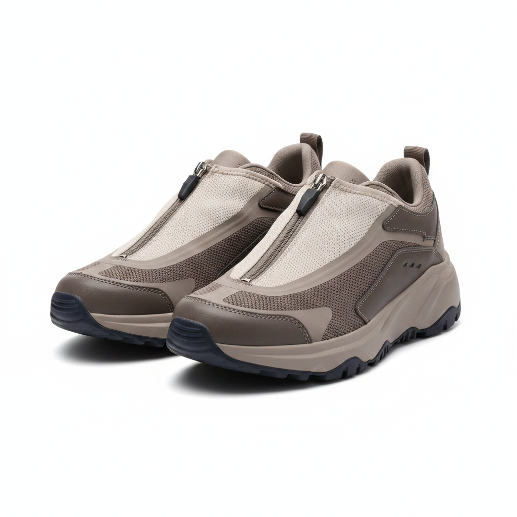 Men's Taupe Two-Tone Zip-Up Slip-On Sneaker – Ghost Mannequin
