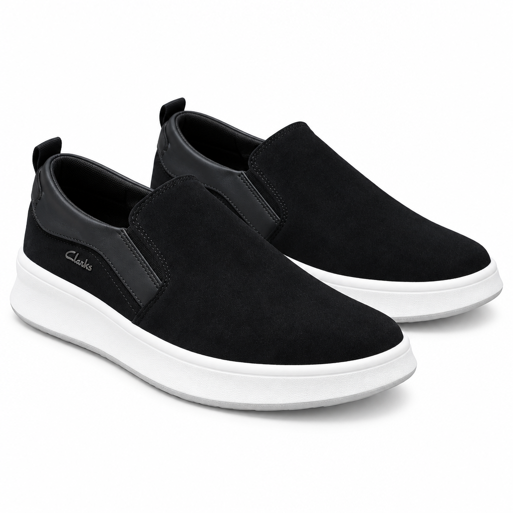 Suede Slip-On Sneaker – Black, Ghost Mannequin