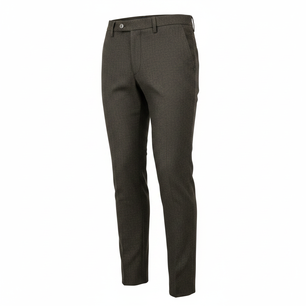 Men's Micro-Texture Trousers – Ghost Mannequin Dark Brown