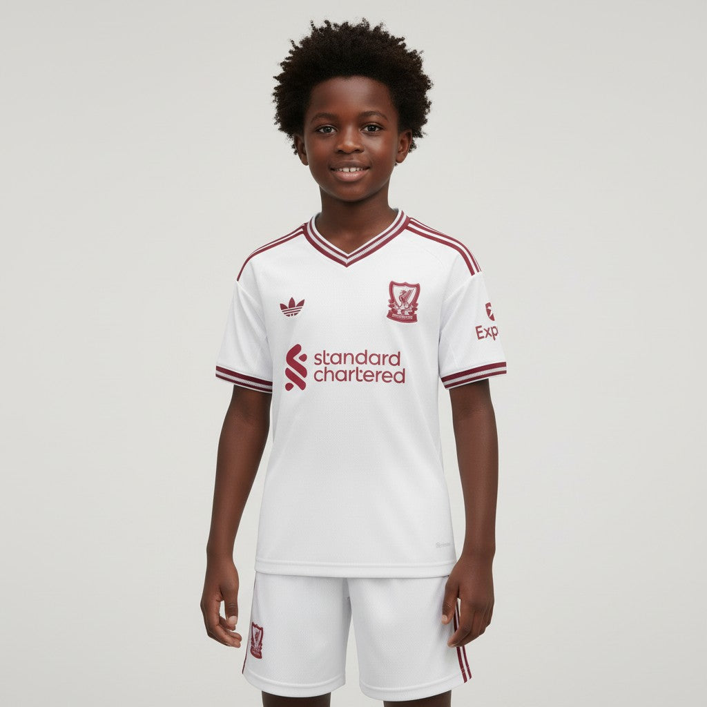 Kids' White & Maroon Football Jersey Set