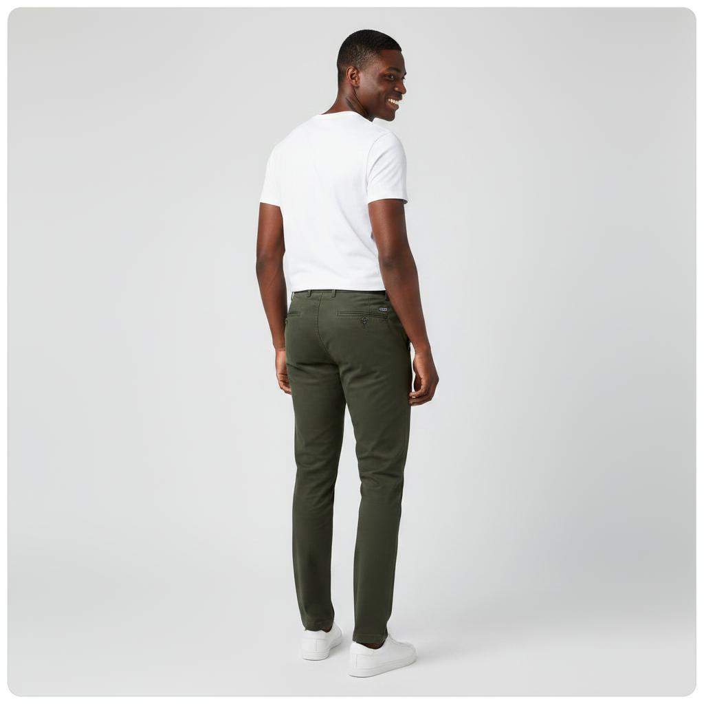 Dockers Chino Trousers Army Green - Model Back