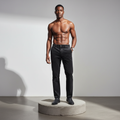 Black Corduroy Trousers – Model Front