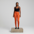 Orange High-Waist Skinny Stretch Jeans – Front Model