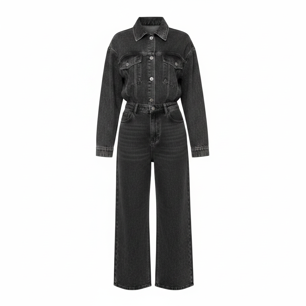 Women's Dark Wash Denim Co-ord Set — Ghost Mannequin