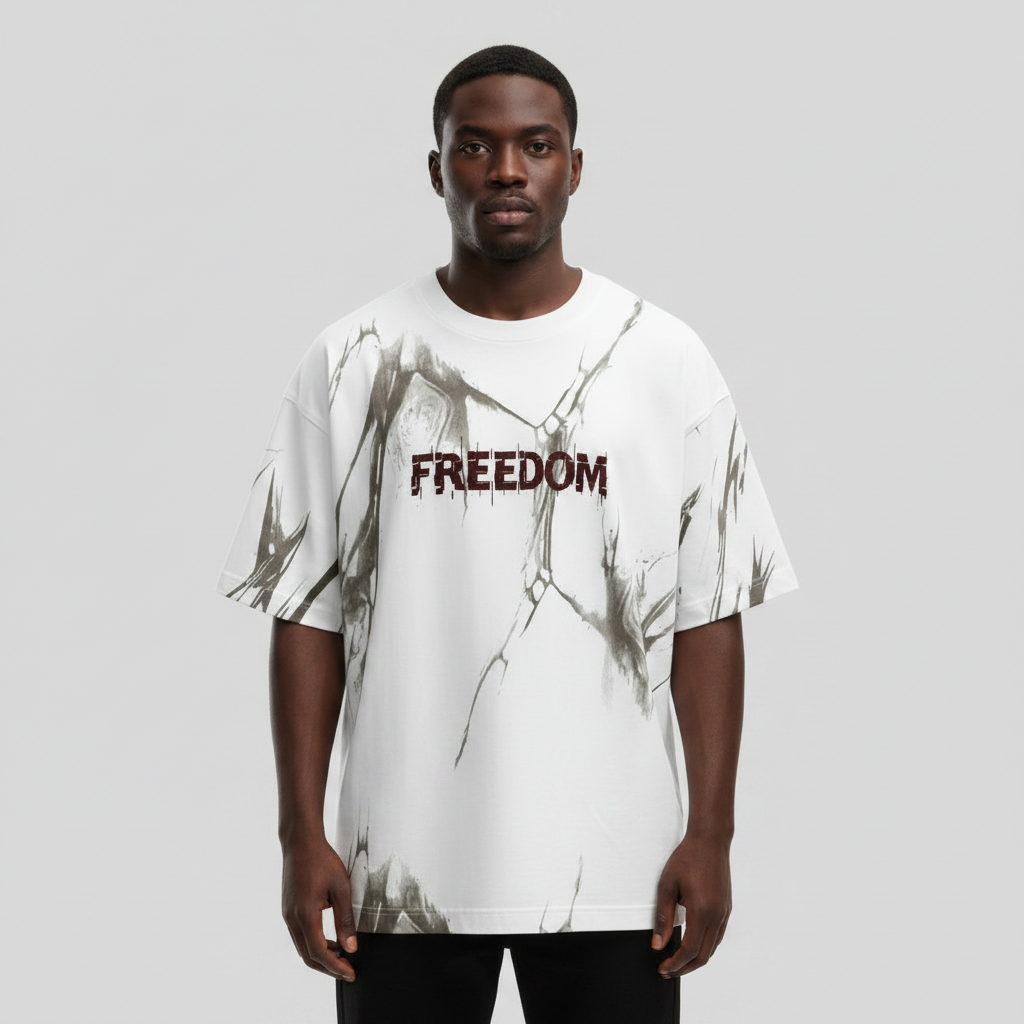 Black Nigerian male model wearing the round-neck polo shirt