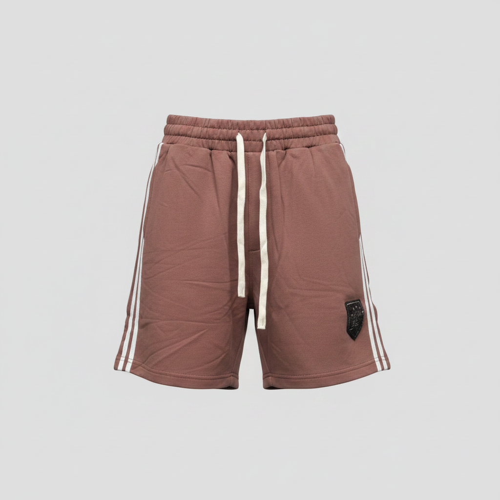 VCE Homme Dusty Rose Side-Stripe Sweat Shorts - Ghost Mannequin