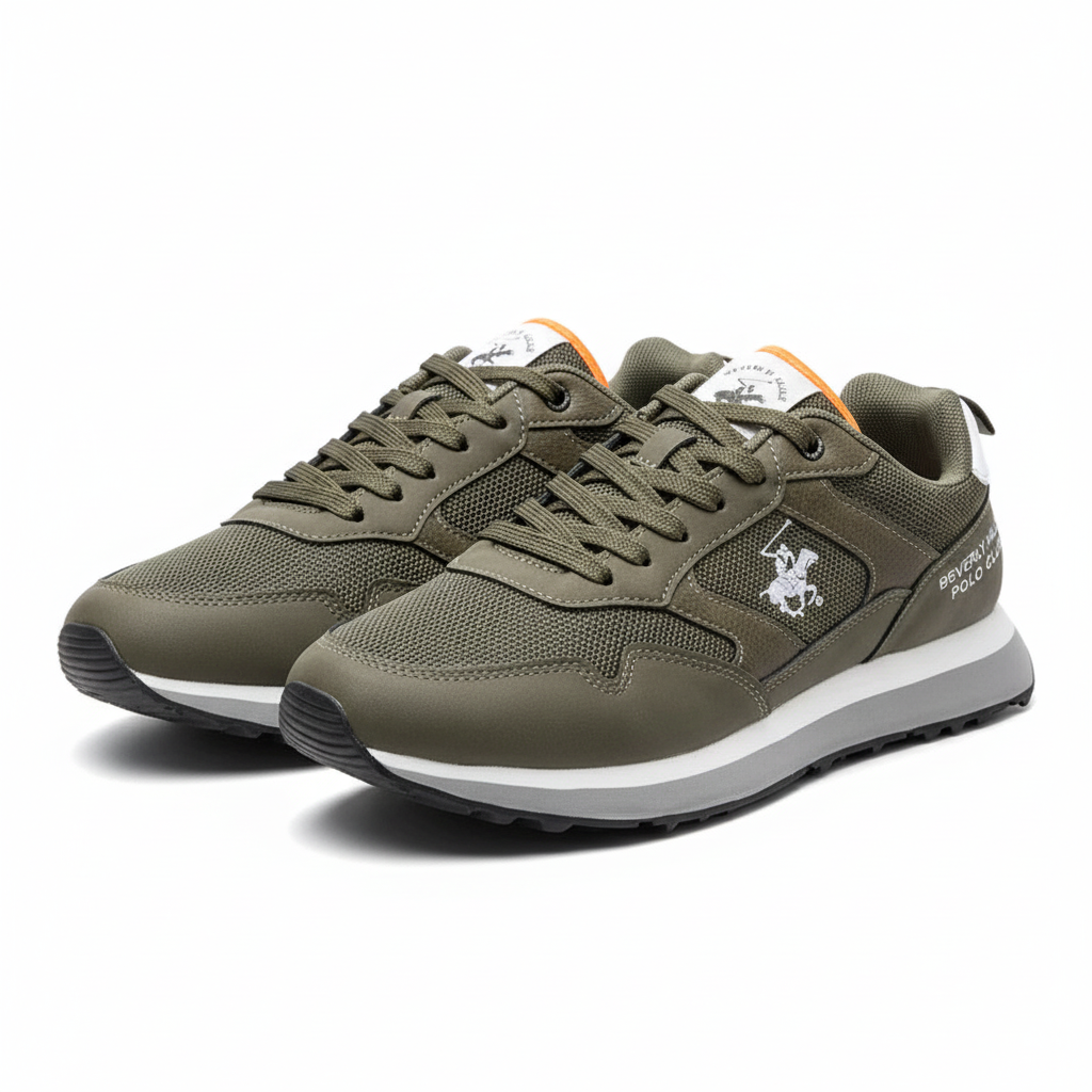 Olive Mesh Retro Runner Sneaker - Ghost Mannequin