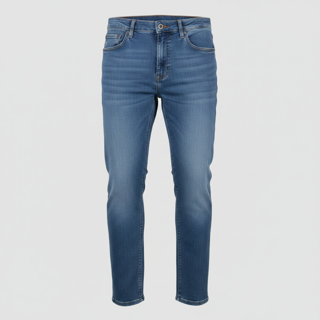 STEEZU Medium Wash Slim-Straight Denim Jeans - Ghost Mannequin