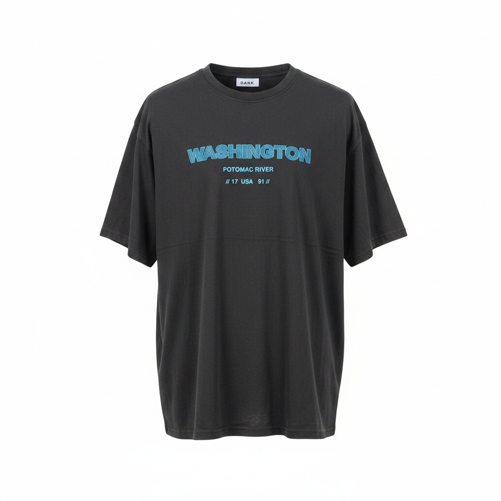 Charcoal Washington City Graphic Oversized Tee – Ghost Mannequin