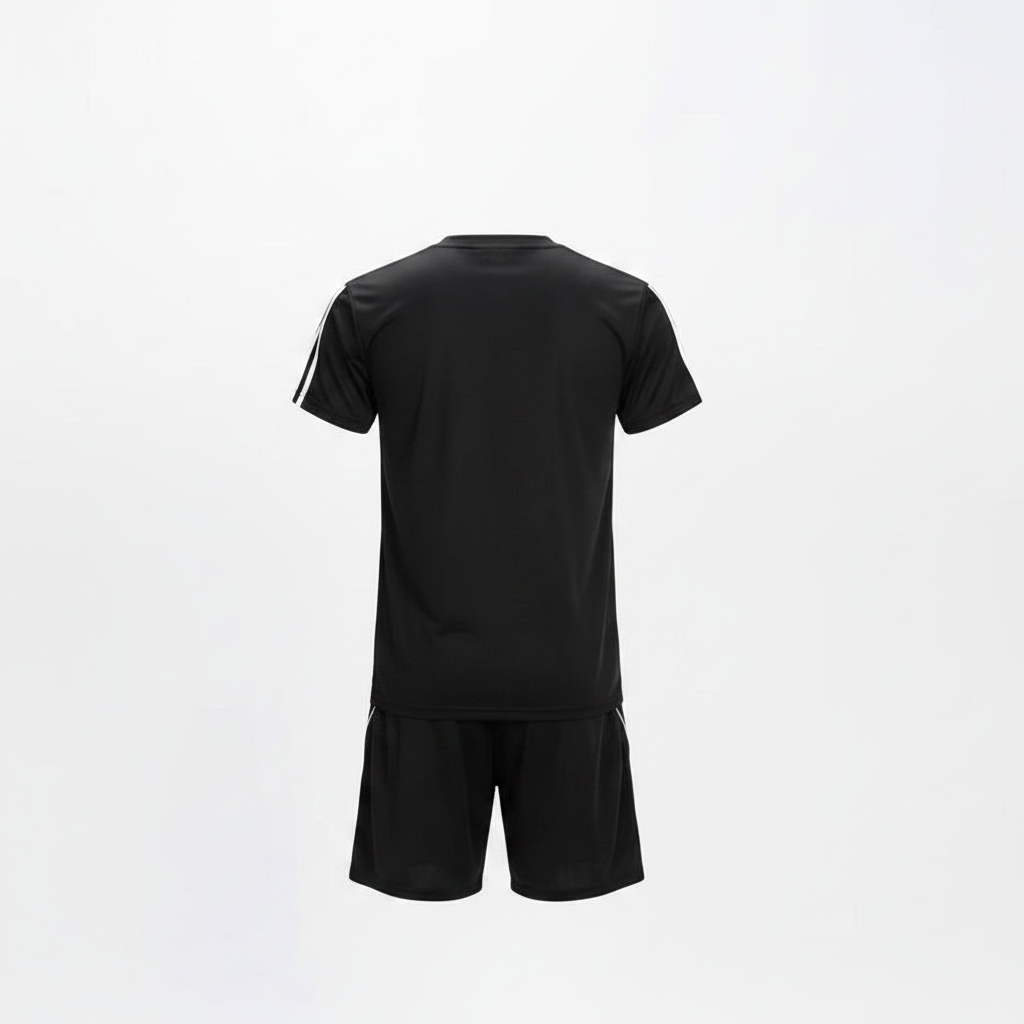 Black Graphic Sports Set - Ghost Mannequin Back