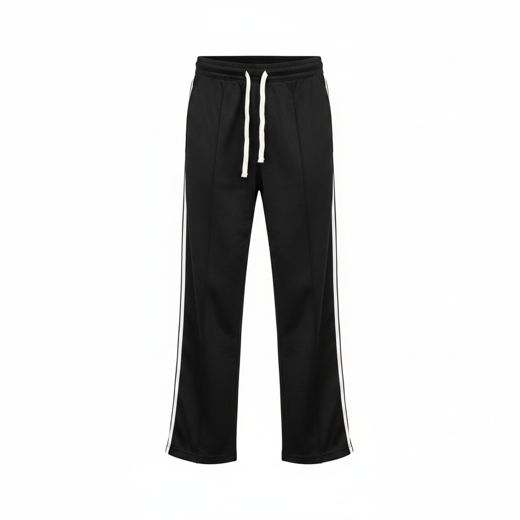 Ghost mannequin — Women's Black Trousers with White Contrast Trim