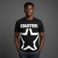 Black Oversized Star Graphic Tee - Model Front View